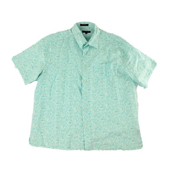 Alan Flusser Mens Linen Blend Hawaiian Shirt - Picture 1 of 4